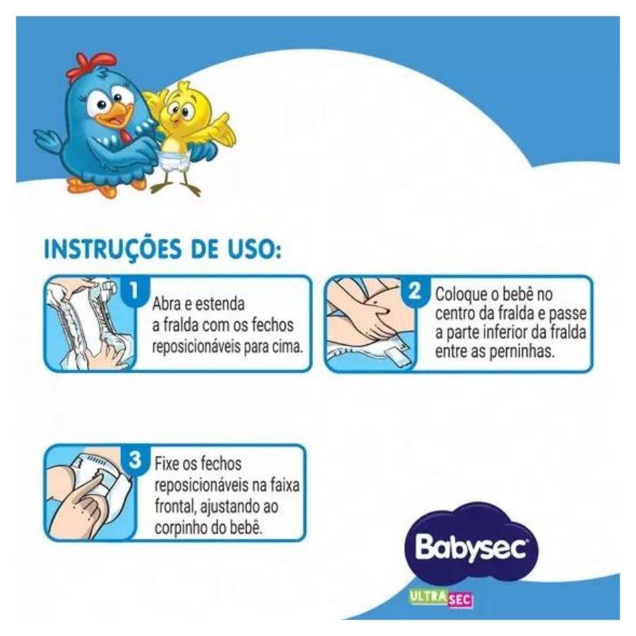 Fralda Babysec Ultrasec Galinha Pintadinha Hiper Tam. XXG 52